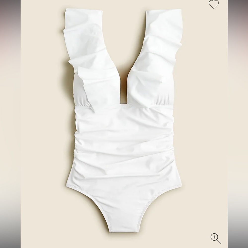 J Crew ruched ruffle one piece swimsuit
